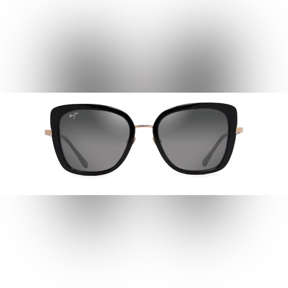 Maui Jim Violet Lake Polarized Luxury Sunglasses Black with Gold - Picture 2 of 4